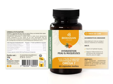 Nouveautés ! Complément Alimentaire – Capsules d'Huile d'Argousier BIO – Hydratation Peau & Muqueuses