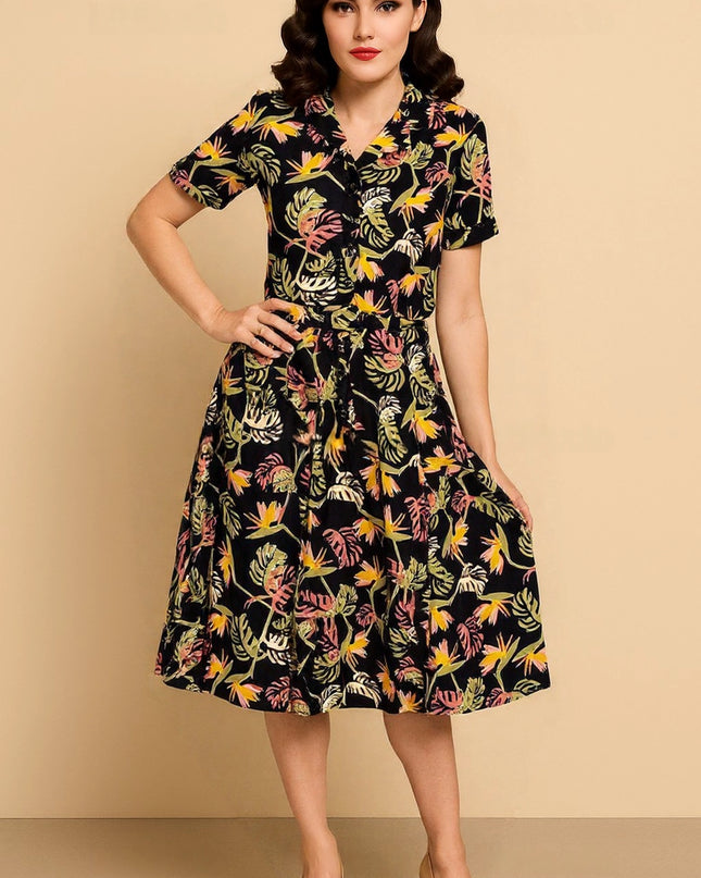 Robe Swing Palmier Paradisiaque Bridget