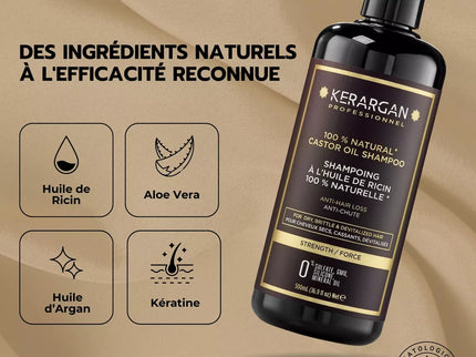 Kerargan - Shampoing Anti-Chute à l'Huile de Ricin - 500ml