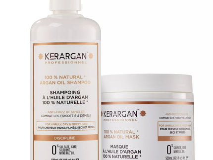 Kerargan - Duo Disciplinant Shampoing & Masque à l'Huile d'Argan - 2x500ml