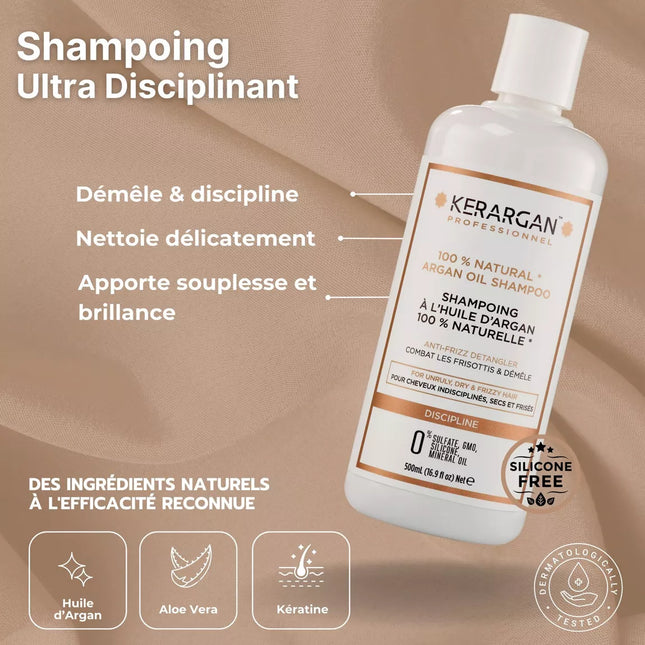 Kerargan - Shampoing Disciplinant à l'Huile d'Argan - 500ml