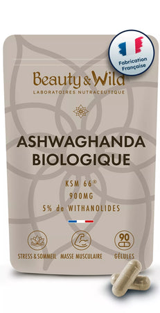 Beauty&Wild Ginseng Indien Extra Fort, Anti-Stress 90 Gélules Vegan - 900mg