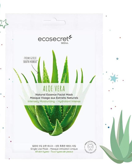 ECO SECRET MASQUE VISAGE ALOE VERA - 1 Masque Tissu