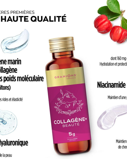 GRANIONS COLLAGENE + BEAUTÉ Goût Fruits Rouges - 8 Shots