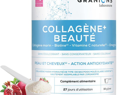 GRANIONS COLLAGENE + BEAUTE Peau et Cheveux - Poudre Parfum Grenade 275g