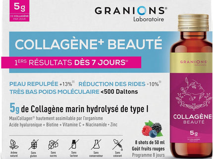 GRANIONS COLLAGENE + BEAUTÉ Goût Fruits Rouges - 8 Shots