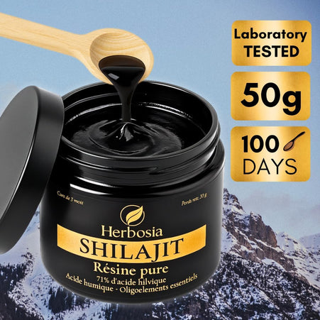 Shilajit Himalaya Naturel 50 g – Résine Authentique Pure | 71% Acides Fulviques + Minéraux Essentiels | Qualité Testée en Laboratoire | Tradition Ayurvédique