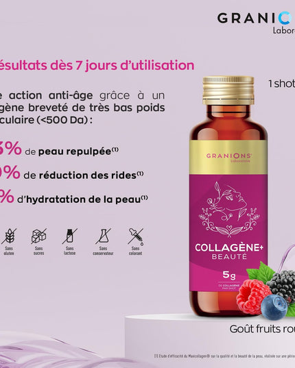 GRANIONS COLLAGENE + BEAUTÉ Goût Fruits Rouges - 8 Shots