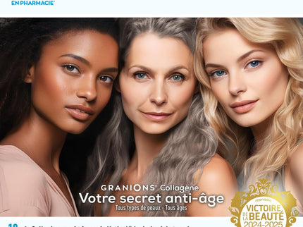 GRANIONS COLLAGENE + ANTI-ÂGE Sublimlift Goût Pêche - 10 Shots