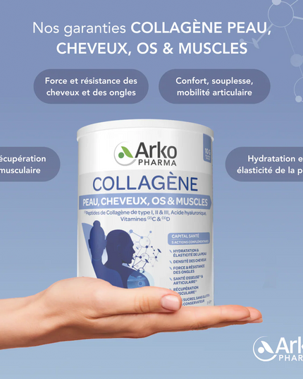 ARKOPHARMA COLLAGÈNE Peau Cheveux Os et Muscles - Poudre 260g