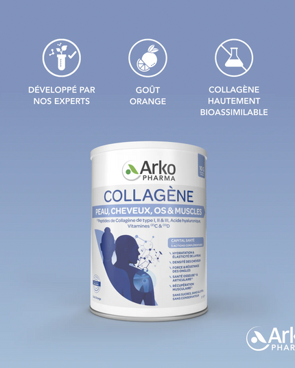 ARKOPHARMA COLLAGÈNE Peau Cheveux Os et Muscles - Poudre 260g