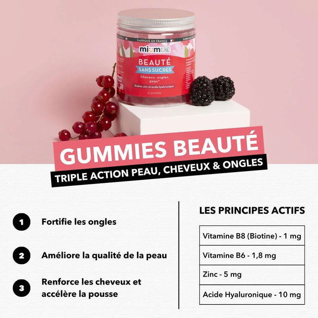 MIUM LAB CHEVEUX ET ONGLES Sans Sucre - 42 Gummies
