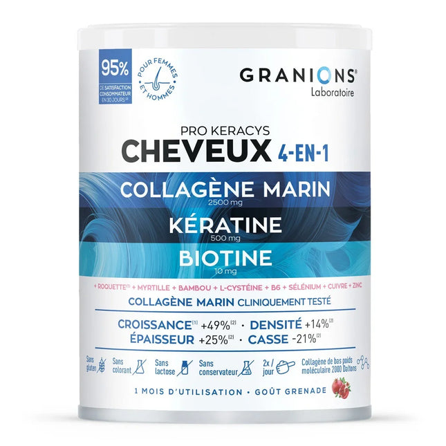 GRANIONS PRO KERACYS Collagène Cheveux 4 en 1 Poudre - 300g