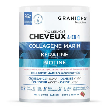 GRANIONS PRO KERACYS Collagène Cheveux 4 en 1 Poudre - 300g