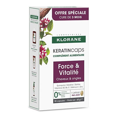 KLORANE KERATINCAPS Force et Vitalité Cheveux et Ongles - 90 Capsules