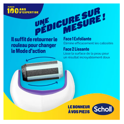 SCHOLL VELVET SMOOTH Râpe électrique Exfoliante & Contour Pied