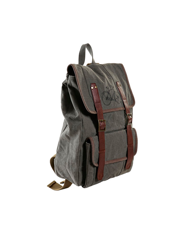 Sac à dos Casual DKD Home Decor Canvas Bicyclette Gris Marron (33 x 12 x 47 cm)
