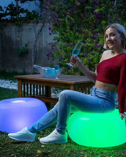 Siège gonflable avec LED multicolore et télécommande Pulight InnovaGoods
