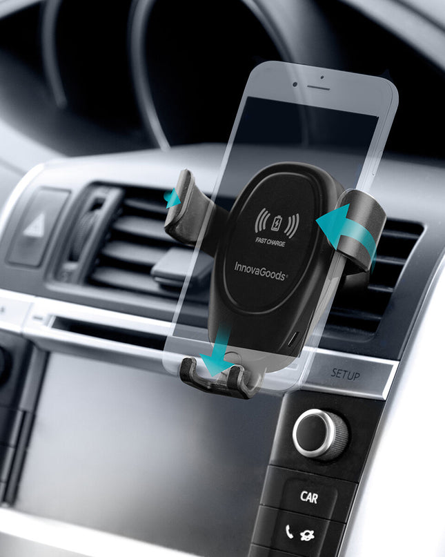 Support pour téléphone portable avec chargeur de voiture sans fil Wolder InnovaGoods