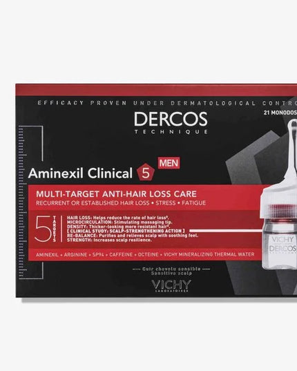 VICHY DERCOS AMINEXIL CLINICAL 5 HOMME - 21 Monodoses